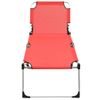 Tumbona De Jardín | Silla | Sillón Exterior Senior Extra Alta Plegable Aluminio Roja Cfw240601