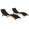 Pack 2 Uds Tumbonas De Jardín | Silla | Sillón Exterior Con Cojines Madera Maciza De Acacia Cfw772704