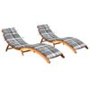 Pack 2 Uds Tumbonas De Jardín | Silla | Sillón Exterior Con Cojines Madera Maciza De Acacia Cfw969458