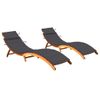 Pack 2 Uds Tumbonas De Jardín | Silla | Sillón Exterior Con Cojines Madera Maciza De Acacia Cfw479182