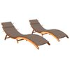 Pack 2 Uds Tumbonas De Jardín | Silla | Sillón Exterior Con Cojines Madera Maciza De Acacia Cfw690546