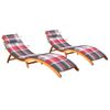 Pack 2 Uds Tumbonas De Jardín | Silla | Sillón Exterior Con Cojines Madera Maciza De Acacia Cfw166598