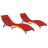 Pack 2 Uds Tumbonas De Jardín | Silla | Sillón Exterior Con Cojines Madera Maciza De Acacia Cfw688390