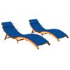 Pack 2 Uds Tumbonas De Jardín | Silla | Sillón Exterior Con Cojines Madera Maciza De Acacia Cfw871519