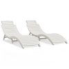 Pack 2 Uds Tumbonas De Jardín | Silla | Sillón Exterior Madera Maciza Acacia Blanco 184x55x64 Cm Cfw715066