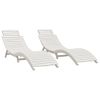 Pack 2 Uds Tumbonas De Jardín | Silla | Sillón Exterior Madera Maciza Acacia Blanco 184x55x64 Cm Cfw715066