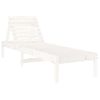 Pack 2 Uds Tumbonas De Jardín | Silla | Sillón Exterior Madera Maciza De Pino Blanco 199,5x60x74 Cm Cfw560772