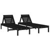 Pack 2 Uds Tumbonas De Jardín | Silla | Sillón Exterior Madera Maciza De Pino Negro 199,5x60x74 Cm Cfw879912