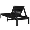 Pack 2 Uds Tumbonas De Jardín | Silla | Sillón Exterior Madera Maciza De Pino Negro 199,5x60x74 Cm Cfw879912