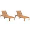 Pack 2 Uds Tumbonas De Jardín | Silla | Sillón Exterior Madera Maciza De Teca Cfw941476