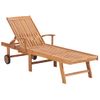 Pack 2 Uds Tumbonas De Jardín | Silla | Sillón Exterior Madera Maciza De Teca Con Cojín A Cuadros Rojo Cfw245430