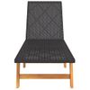 Pack 2 Uds Tumbonas De Jardín | Silla | Sillón Exterior Ratán Y Madera Maciza Acacia Marrón Y Negro Cfw131560