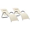 Pack 2 Uds Tumbonas De Jardín | Silla | Sillón Exterior Textilene Crema Y Gris Cfw895717