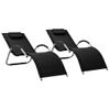 Pack 2 Uds Tumbonas De Jardín | Silla | Sillón Exterior Textilene Negro Y Gris Cfw272772