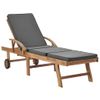 Pack 2 Uds Tumbonas De Jardín | Silla | Sillón Exterior Con Cojín Madera Maciza De Teca Gris Oscuro Cfw707695