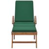 Pack 2 Uds Tumbonas De Jardín | Silla | Sillón Exterior Con Cojín Madera Maciza De Teca Verde Cfw400216