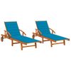 Pack 2 Uds Tumbonas De Jardín | Silla | Sillón Exterior Con Cojines Madera Maciza De Acacia Cfw422135