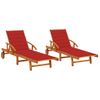 Pack 2 Uds Tumbonas De Jardín | Silla | Sillón Exterior Con Cojines Madera Maciza De Acacia Cfw143825