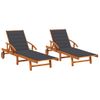 Pack 2 Uds Tumbonas De Jardín | Silla | Sillón Exterior Con Cojines Madera Maciza De Acacia Cfw362230