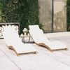 Pack 2 Uds Tumbonas De Jardín | Silla | Sillón Exterior Con Cojines Madera Maciza De Teca Cfw791560