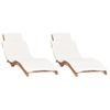 Pack 2 Uds Tumbonas De Jardín | Silla | Sillón Exterior Con Cojines Madera Maciza De Teca Cfw791560