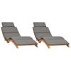 Pack 2 Uds Tumbonas De Jardín | Silla | Sillón Exterior Con Cojines Madera Maciza De Teca Cfw106476