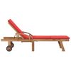 Pack 2 Uds Tumbonas De Jardín | Silla | Sillón Exterior Con Cojines Madera Maciza De Teca Rojo Cfw762383