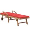 Pack 2 Uds Tumbonas De Jardín | Silla | Sillón Exterior Con Cojines Madera Maciza De Teca Rojo Cfw762383