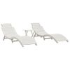 Pack 2 Uds Tumbonas De Jardín | Silla | Sillón Exterior Con Mesa Madera Maciza De Acacia Blanco Cfw385192