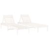 Pack 2 Uds Tumbonas De Jardín | Silla | Sillón Exterior Con Mesa Madera Maciza De Pino Blanco Cfw654248