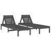 Pack 2 Uds Tumbonas De Jardín | Silla | Sillón Exterior Con Mesa Madera Maciza De Pino Gris Cfw122611