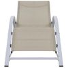 Pack 2 Uds Tumbonas De Jardín | Silla | Sillón Exterior Con Mesita Aluminio Color Crema Cfw190144