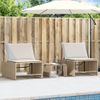 Pack 2 Uds Tumbonas De Jardín | Silla | Sillón Exterior Con Mesita Ratán Sintético Beige Cfw742816