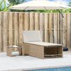 Pack 2 Uds Tumbonas De Jardín | Silla | Sillón Exterior Con Mesita Ratán Sintético Beige Cfw742816