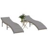 Pack 2 Uds Tumbonas De Jardín | Silla | Sillón Exterior Con Mesita Ratán Sintético Beige Cfw678927