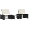 Pack 2 Uds Tumbonas De Jardín | Silla | Sillón Exterior Con Mesita Ratán Sintético Negro Cfw431032