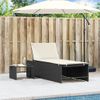 Pack 2 Uds Tumbonas De Jardín | Silla | Sillón Exterior Con Mesita Ratán Sintético Negro Cfw431032