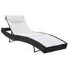 Pack 2 Uds Tumbonas De Jardín | Silla | Sillón Exterior Con Mesita Ratán Sintético Textilene Negro Cfw701072