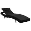 Pack 2 Uds Tumbonas De Jardín | Silla | Sillón Exterior Con Mesita Ratán Sintético Textilene Negro Cfw333939