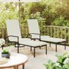 Pack 2 Uds Tumbonas De Jardín | Silla | Sillón Exterior Con Reposapiés Ratán Sintético Negro Cfw304663