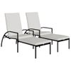 Pack 2 Uds Tumbonas De Jardín | Silla | Sillón Exterior Con Reposapiés Ratán Sintético Negro Cfw304663