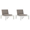 Pack 2 Uds Tumbonas De Jardín | Silla | Sillón Exterior Con Cojines Plástico Blanco Cfw794721