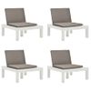 4 Uds Tumbonas De Jardín | Silla | Sillón Exterior Con Cojines Plástico Blanco Cfw697157