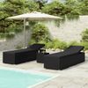 Pack 3 Uds Tumbonas De Jardín | Silla | Sillón Exterior Y Mesita Ratán Sintético Negro Cfw341745