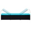 Pack 3 Uds Tumbonas De Jardín | Silla | Sillón Exterior Y Mesita Ratán Sintético Negro Cfw353168