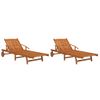 Pack 2 Uds Tumbonas De Jardín | Silla | Sillón Exterior De Madera Maciza De Acacia Cfw752424