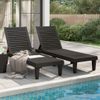 Pack 2 Uds Tumbonas De Jardín | Silla | Sillón Exterior De Polipropileno Negro 155x58x83 Cm Cfw277507