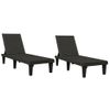 Pack 2 Uds Tumbonas De Jardín | Silla | Sillón Exterior De Polipropileno Negro 155x58x83 Cm Cfw277507