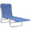 Pack 2 Uds Tumbonas De Jardín | Silla | Sillón Exterior Plegables Acero Y Textilene Azul Cfw470430