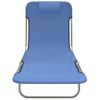 Pack 2 Uds Tumbonas De Jardín | Silla | Sillón Exterior Plegables Acero Y Textilene Azul Cfw470430